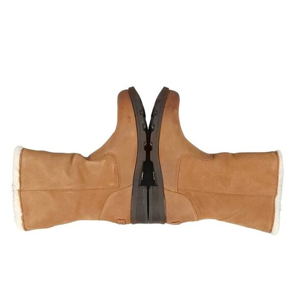 Sorel Emelie Foldover Casual Boots in Camel Brown Waterproof Leather Suede - Picture 6 of 14